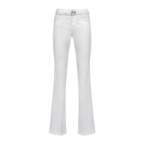 Flora Flare Jeans Pinko , White , Dames