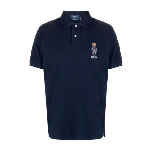 Klassiek Polo Shirt met Geribbelde Kraag Polo Ralph Lauren , Blue , He...