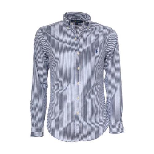 Slim-Fit Katoenen Casual Overhemd Polo Ralph Lauren , Blue , Heren