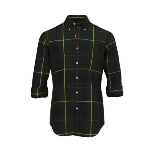 Custom Fit Geruite Oxford Overhemd Polo Ralph Lauren , Green , Heren