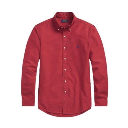 Slim Fit Oxford Overhemd in Sunrise Red Polo Ralph Lauren , Red , Here...