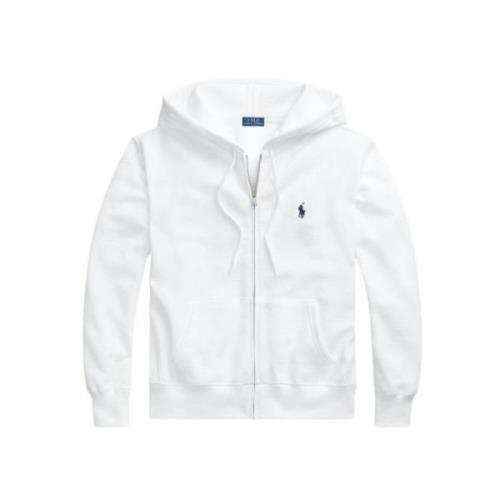 Hoodie met rits in katoenmix Polo Ralph Lauren , White , Dames