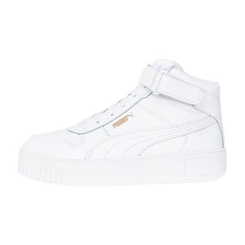 Witte Leren Hoge Sneakers Puma , White , Dames