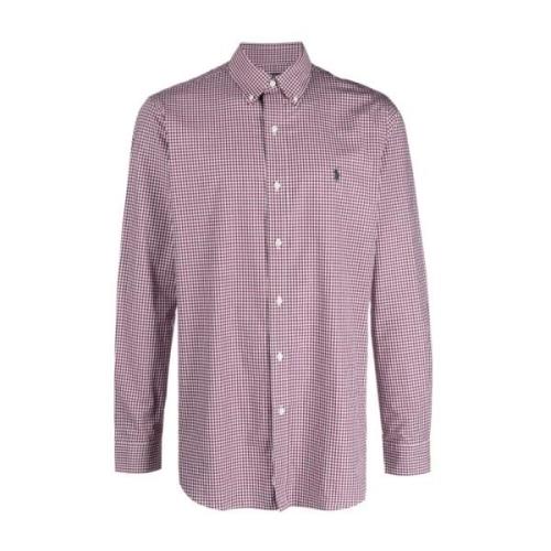Stretch Overhemd met Micro-Patroon Ralph Lauren , Purple , Heren