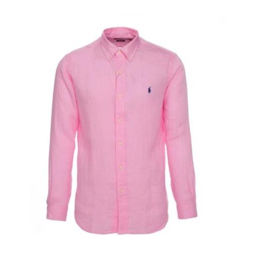 Stijlvolle Linnen Casual Overhemd voor Heren Ralph Lauren , Pink , Her...