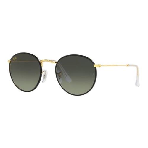 Bold Black Round Metal Sungles Ray-Ban , Black , Unisex