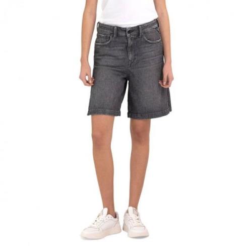 Rose Label Denim Shorts Replay , Gray , Dames