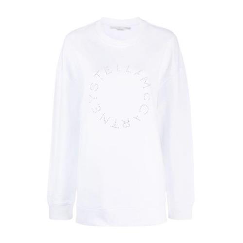Wit Rhinestone Logo Sweatshirt Stella McCartney , White , Dames