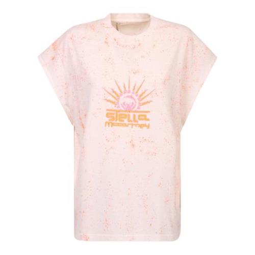 Logo-print Mouwloos T-shirt Stella McCartney , Pink , Dames
