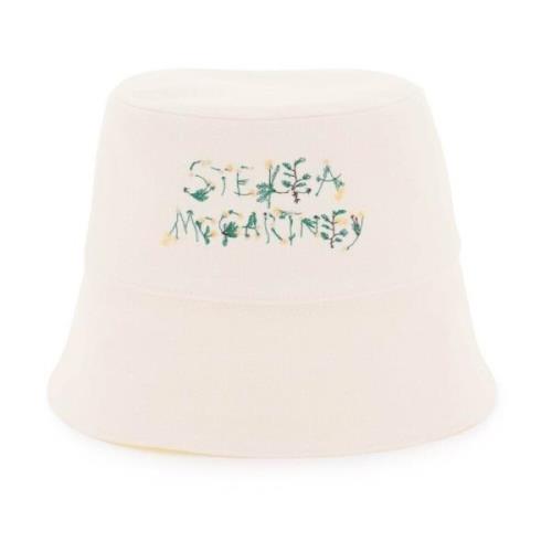 Bucket Hat met Bloemenlogo Stella McCartney , White , Dames