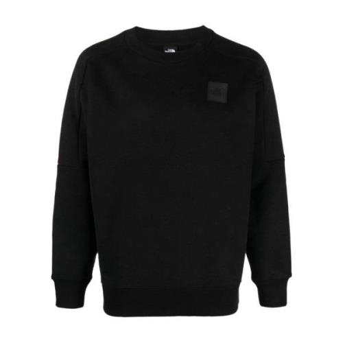 Zwarte Katoenen Sweatshirt met Logo Patch The North Face , Black , Her...
