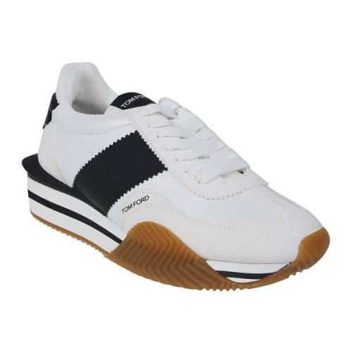 James Low Top Sneakers - Wit/Zwart/Crème Tom Ford , White , Heren