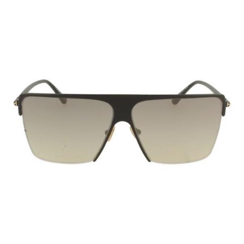 Sportieve en Modieuze Rechthoekige Zonnebril Tom Ford , Black , Unisex