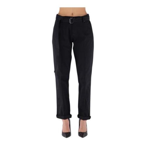 Boyfriend Fit Riem Broek Tom Ford , Black , Dames