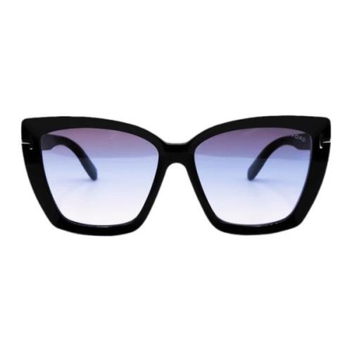 Oversize Zwarte Zonnebril Tom Ford , Black , Dames