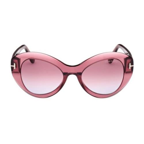 Transparante Ovale Zonnebril Tom Ford , Pink , Dames