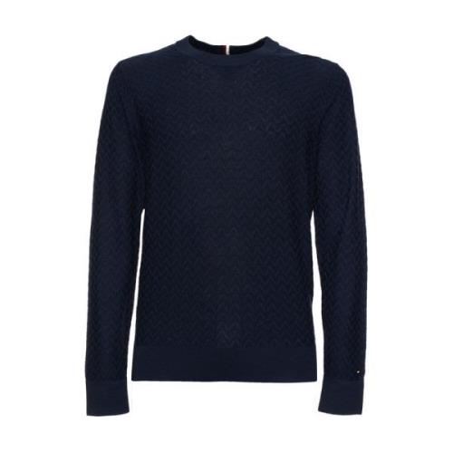 Blauwe Sweaters Tommy Hilfiger , Blue , Heren