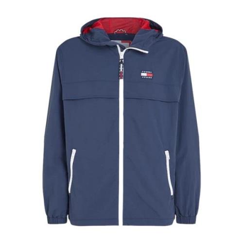 Gerecyclede Nylon Jas met Capuchon Tommy Hilfiger , Blue , Heren