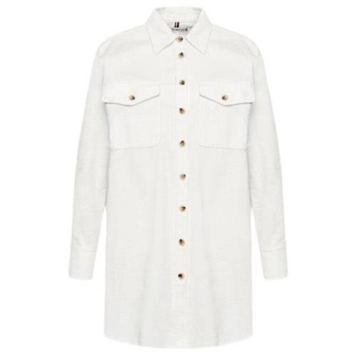 Corduroy Overhemd voor Dames Tommy Hilfiger , White , Dames