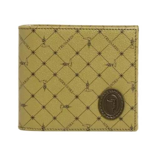 Groene Leren Monogram Portemonnee Trussardi , Green , Heren