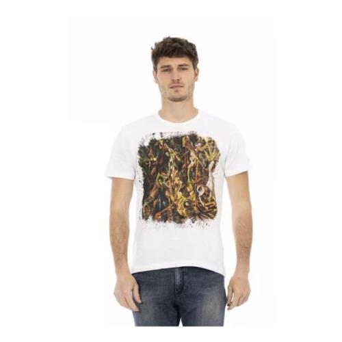 Wit Katoenen T-Shirt met Voorkant Print Trussardi , White , Heren