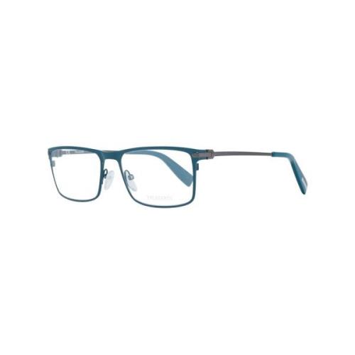 Blauwe Metalen Optische Brillen voor Mannen Trussardi , Blue , Heren