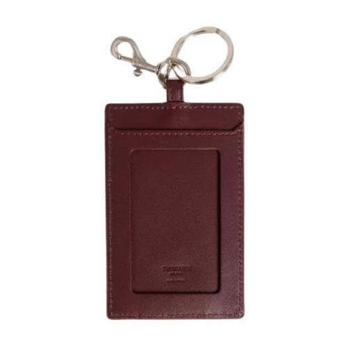 Leren sleutelhanger met gehamerd detail Trussardi , Brown , Heren