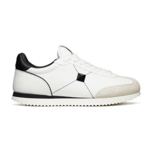 Studded Low-Top Sneakers in Wit/Zwart Valentino , White , Heren