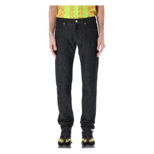 Heren; Kleding Jeans Zwart Gewassen Ss23 Versace , Black , Heren