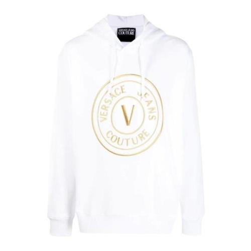 Witte Hoodie met Logo Print Versace , White , Heren