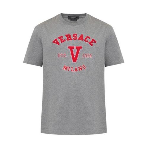 T-shirt met logo Versace , Gray , Heren