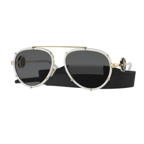 White Frame Sunglasses for Women Versace , White , Dames