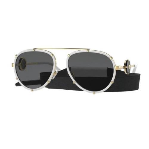 Witte Frame Zonnebril voor Vrouwen Versace , White , Dames