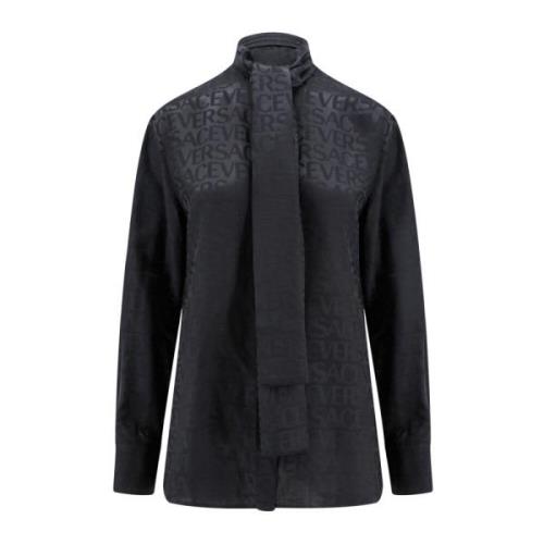 Dameskleding Shirts Zwart Aw23 Versace , Black , Dames