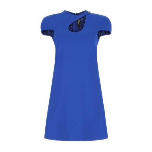 Mini elektrisch stretch crêpe jurk in elektrisch blauw Versace , Blue ...