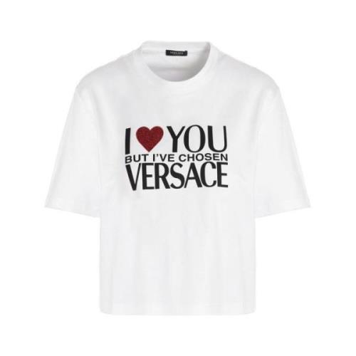 Ik hou van jou t-shirt Versace , White , Dames