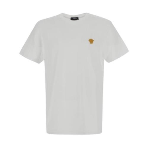 Gouden Medusa Geborduurd T-shirt Versace , White , Heren