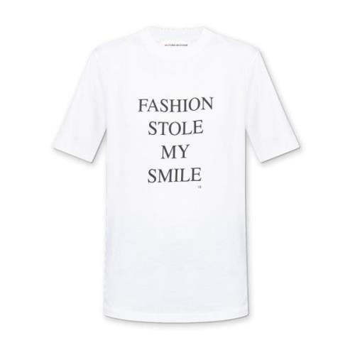 Bedrukt T-shirt Victoria Beckham , White , Dames