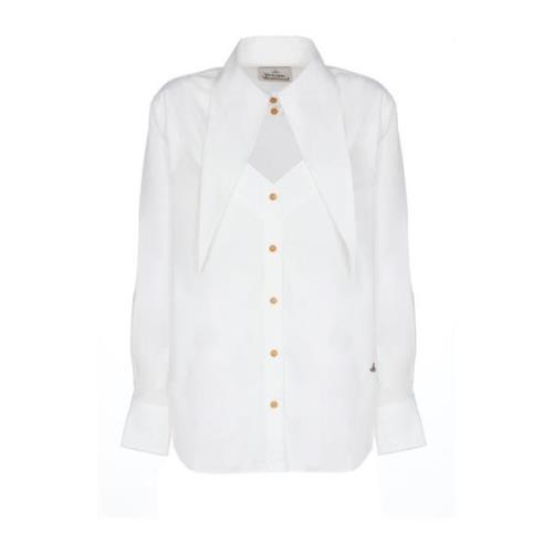 Witte Katoenen Damesoverhemd met Maxi Kraag Vivienne Westwood , White ...