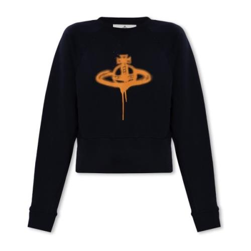 Sweatshirt met logo Vivienne Westwood , Blue , Dames