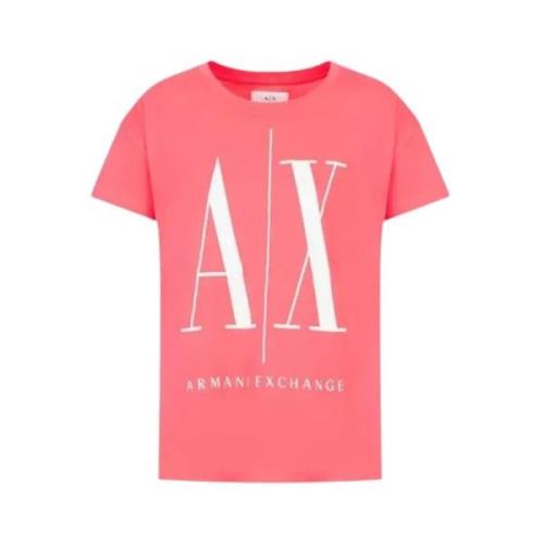 Klassieke Stijl T-Shirt, Diverse Kleuren Armani Exchange , Pink , Dame...
