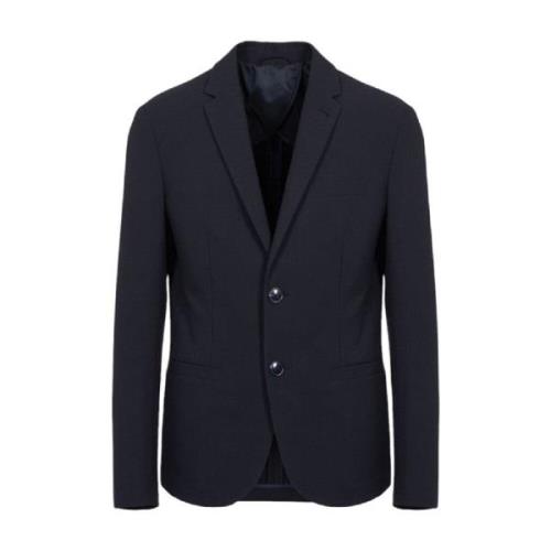 Blauwe Stretch Blazer voor Heren Armani Exchange , Blue , Heren