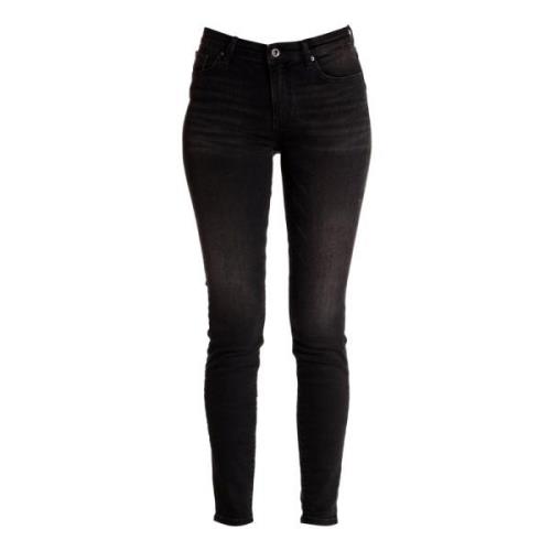 Slim Zwart Denim Jeans Armani Exchange , Black , Dames