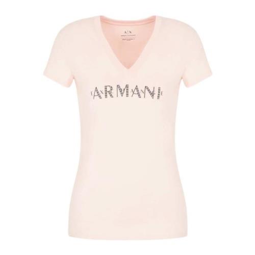 Dames T-shirt met korte mouwen Armani Exchange , Pink , Dames
