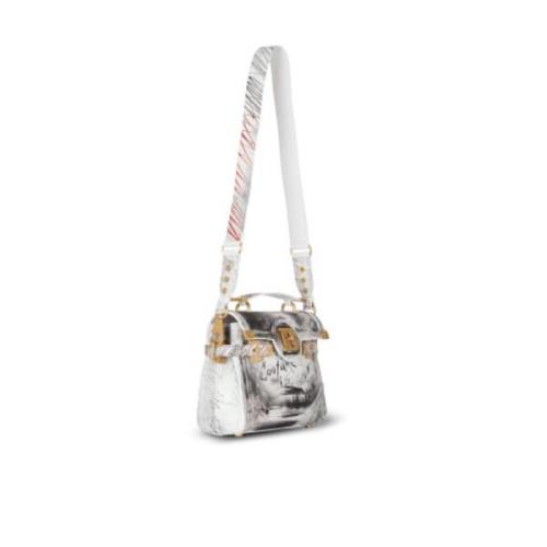 Cross Body Tas met Graffiti Print Balmain , White , Dames