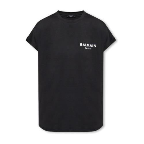 T-shirt met logo Balmain , Black , Dames