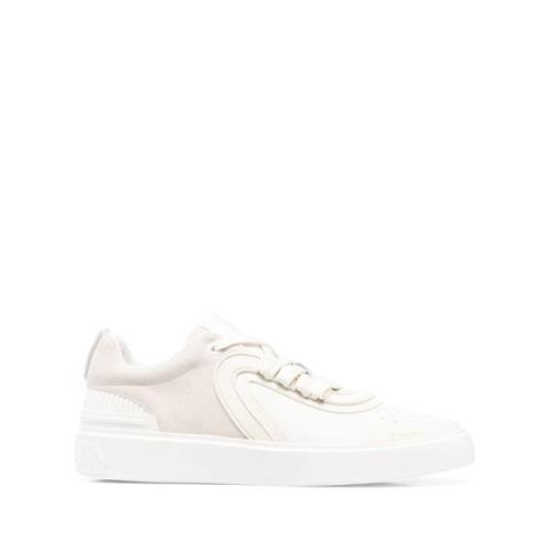 Luxe Leren Sneakers Balmain , White , Heren