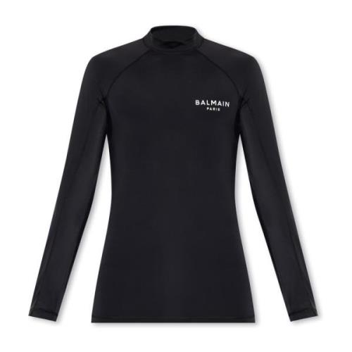 Trainings top met logo Balmain , Black , Heren