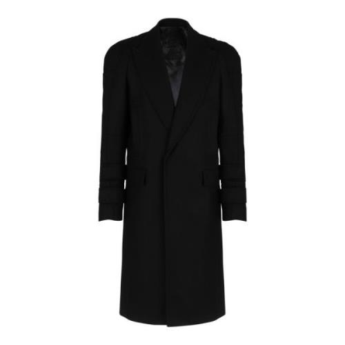 Long wool coat Balmain , Black , Heren