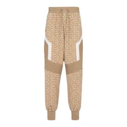 Joggingbroek met bedrukt piramide monogram Balmain , Beige , Heren